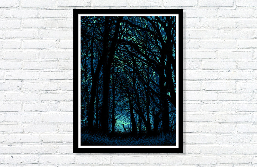 Heron in the Woods Poster by Dan McCarthy (4th Edition)